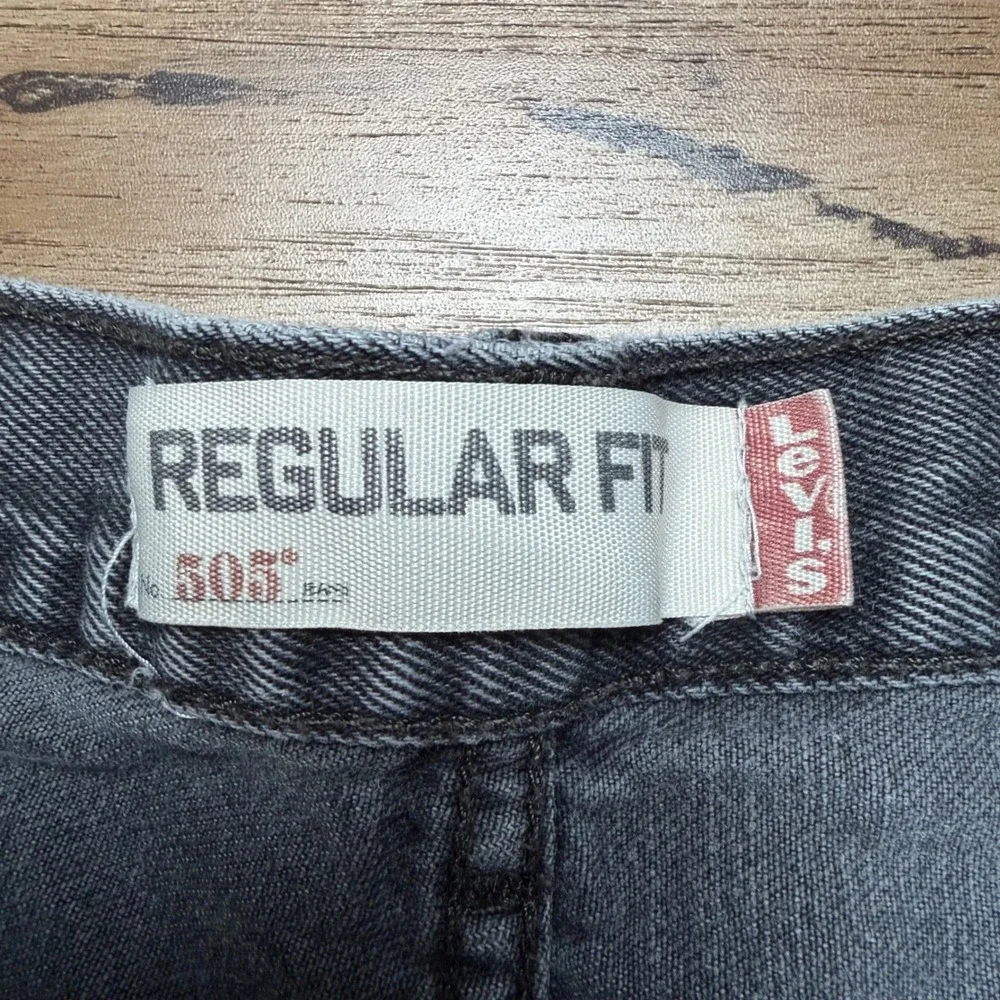 Levi's 505 Regular Fit Jeans Mens 36x30 Grey Straight Leg Denim Pants Y2K
